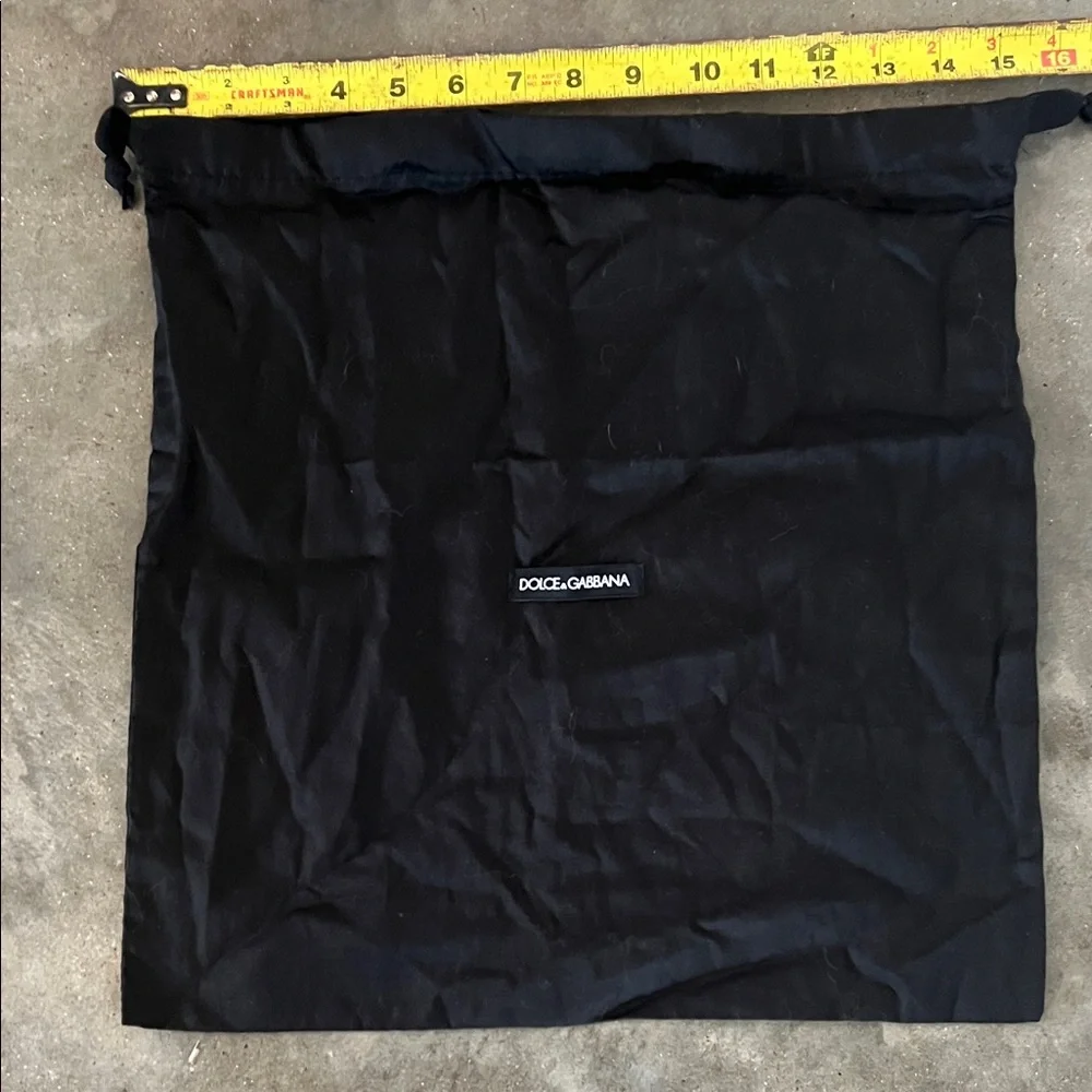 Authentic Dolce & Gabbana Black Drawstring Logo Dust Bag